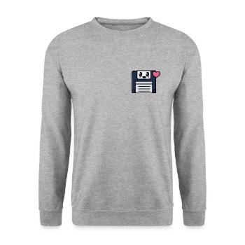 Cute Floppy Disk, kawaii! - Unisex Sweatshirt - salt & pepper - Front - Alina (178cm) & Michal (187cm)