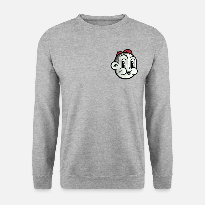 Goofy Süß und Fett ein Mann ein Kind - Unisex Pullover - Weißgrau meliert