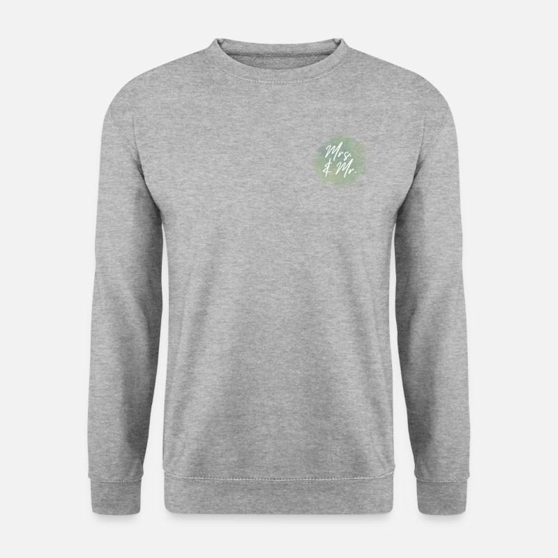 MRS. & MR. Hochzeitsprint - Unisex Pullover - Weißgrau meliert