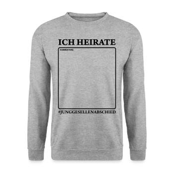 Hashtag Junggesellenabschied - Unisex Pullover - Weißgrau meliert - Vorne - Alina (178cm) & Michal (187cm)