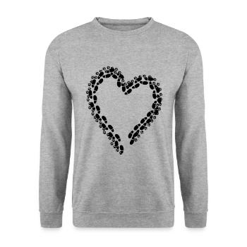 A heart for dogs - Unisex Sweatshirt - salt & pepper - Front - Alina (178cm) & Michal (187cm)
