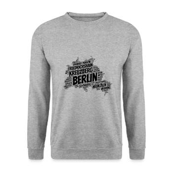 Berlin Bezirke Hauptstadt - Unisex Pullover - Weißgrau meliert - Vorne - Alina (178cm) & Michal (187cm)