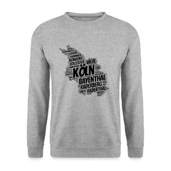 Districts contour de Cologne - Sweat-shirt Unisexe - gris chiné - Devant - Alina (178cm) & Michal (187cm)