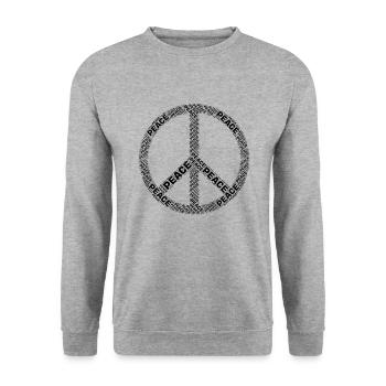 Peace Sign World Peace - Unisex Sweatshirt - salt & pepper - Front - Alina (178cm) & Michal (187cm)