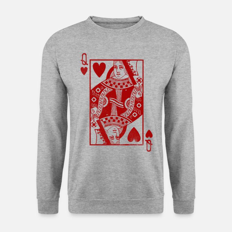 Herz Königin Rot - Unisex Pullover - Weißgrau meliert