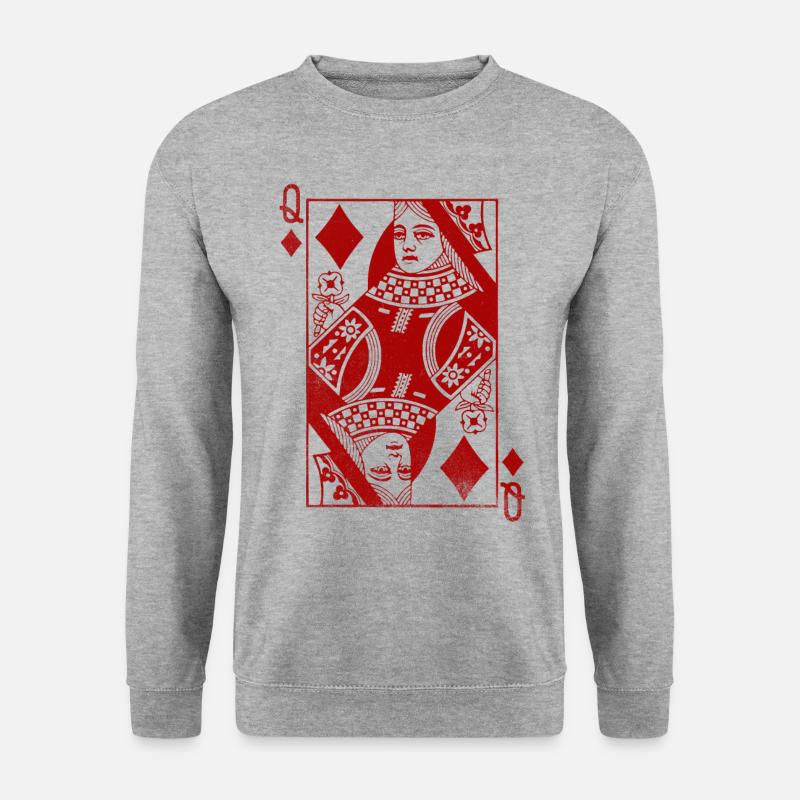 Karo Königin Rot - Unisex Pullover - Weißgrau meliert