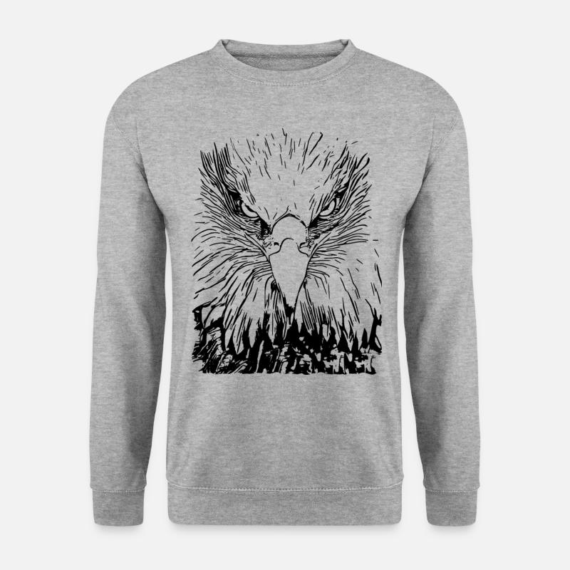 Adler Falke mono 2reborn - Unisex Pullover - Weißgrau meliert