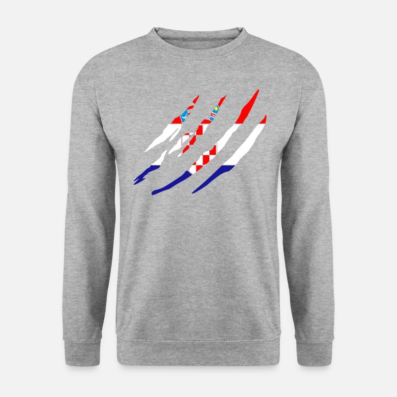 Kroatien Kratzer - Unisex Pullover - Weißgrau meliert