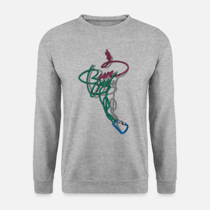 kletterer klettern kletter seil runout geschenk - Unisex Pullover - Weißgrau meliert