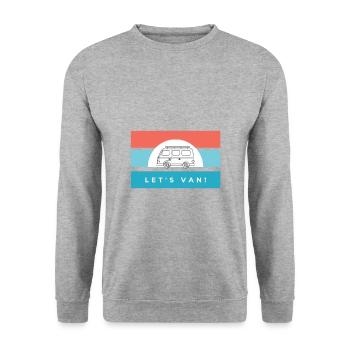 Van, travel, camping, bus - Unisex Sweatshirt - salt & pepper - Front - Alina (178cm) & Michal (187cm)