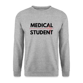 Medical Student Black Heartbeat - Unisex Sweatshirt - salt & pepper - Front - Alina (178cm) & Michal (187cm)