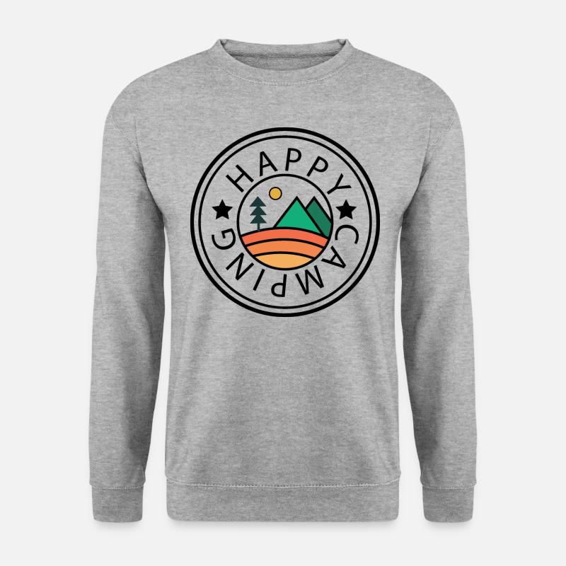 glücklichcamping - Unisex Pullover - Weißgrau meliert