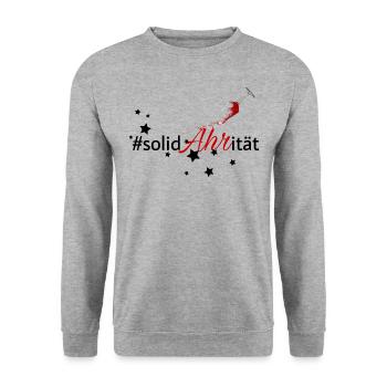 Solidahrität Xmas Black - Unisex Pullover - Weißgrau meliert - Vorne - Alina (178cm) & Michal (187cm)