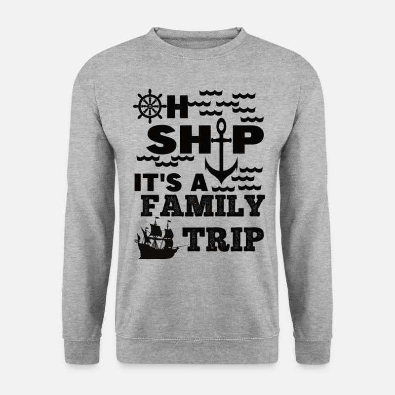 Family ship trip - Unisex Pullover - Weißgrau meliert