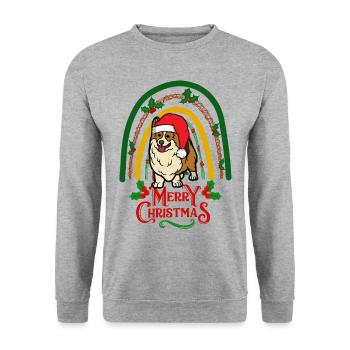 Noël Sweet Welsh Corgi Kawaii - Sweat-shirt Unisexe - gris chiné - Devant - Alina (178cm) & Michal (187cm)