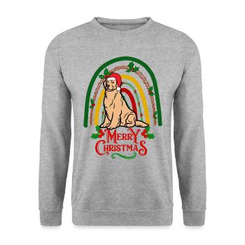 Golden Retriever Christmas Kawaii - Unisex Sweatshirt - salt & pepper - Front - Alina (178cm) & Michal (187cm)