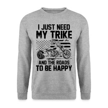 Moto Trike - Sweat-shirt Unisexe - gris chiné - Devant - Alina (178cm) & Michal (187cm)