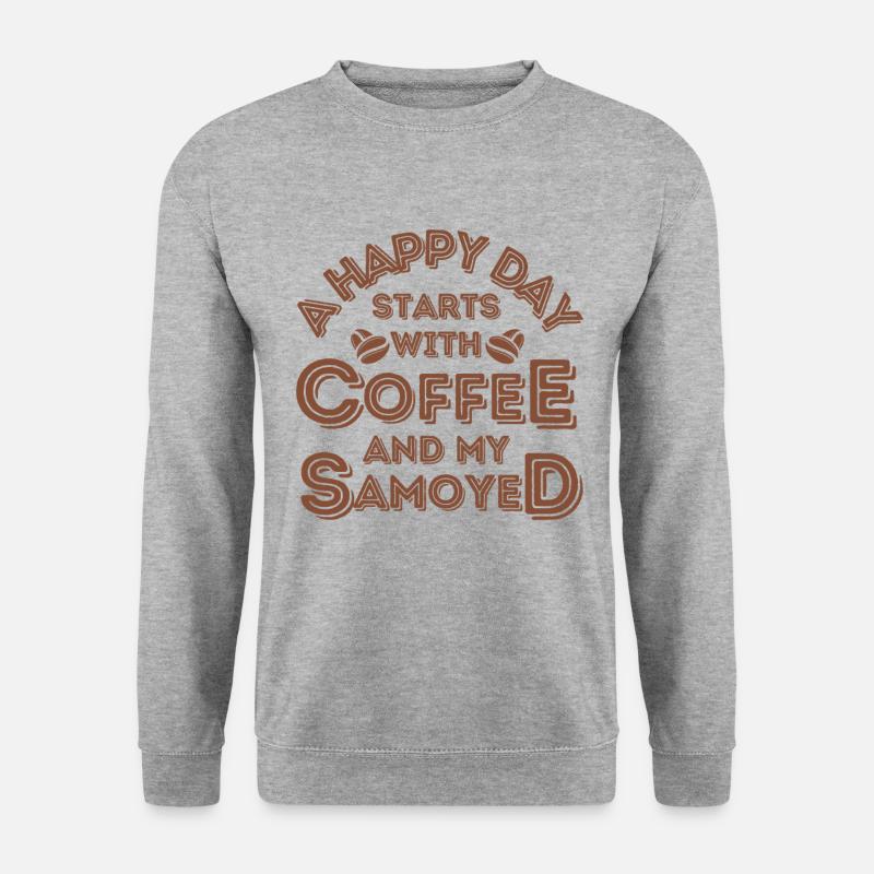 Samoyed Coffee Dog Cafe - Unisex Sweatshirt - salt & pepper