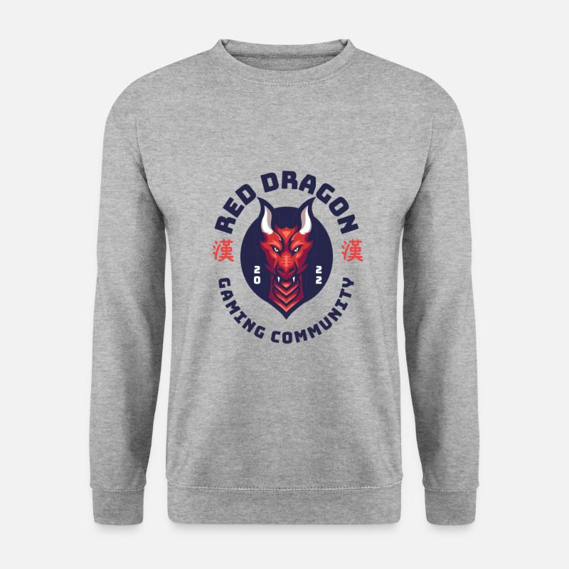 Red Dragon_Gaming Community - Unisex Pullover - Weißgrau meliert