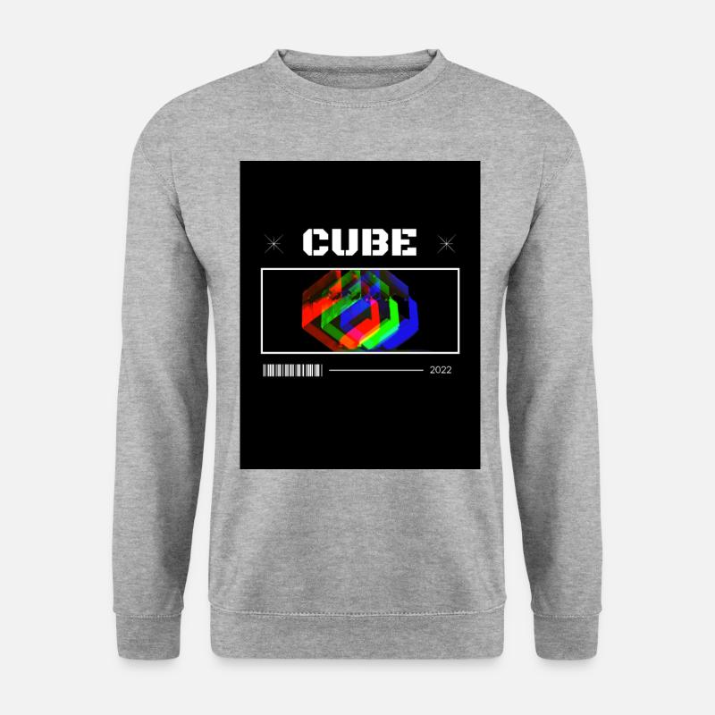 Cube - Unisex Pullover - Weißgrau meliert