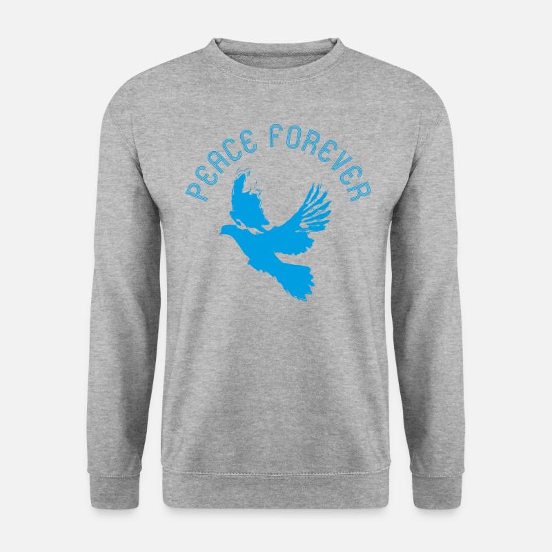 Taube Peace Forever - Unisex Pullover - Weißgrau meliert