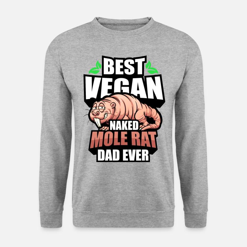Nacktmull Veganer - Unisex Pullover - Weißgrau meliert