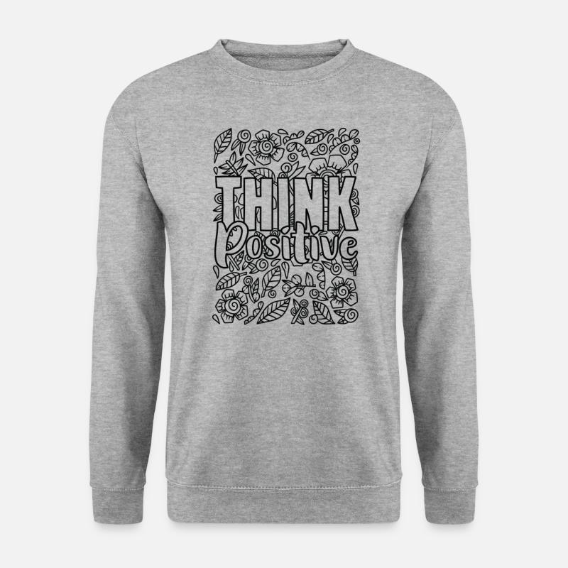 Think Positive - Unisex Pullover - Weißgrau meliert