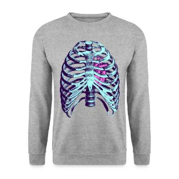 Le cœur - Sweat-shirt Unisexe - gris chiné - Devant - Alina (178cm) & Michal (187cm)