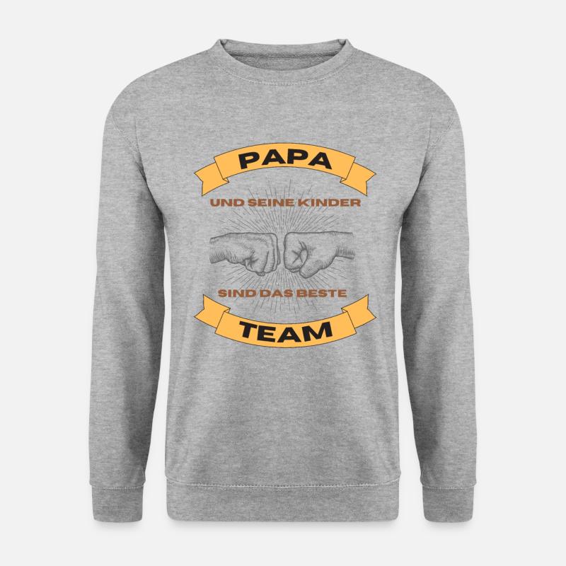 Papas Team - Unisex Pullover - Weißgrau meliert