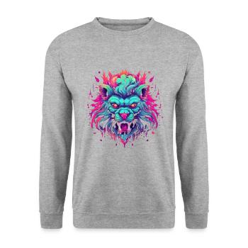 King Leon - Unisex Pullover - Weißgrau meliert - Vorne - Alina (178cm) & Michal (187cm)