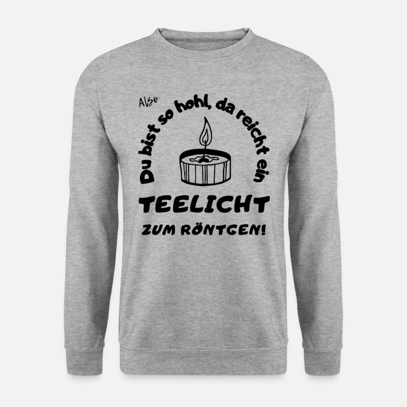 Teelicht zum röntgen. - Unisex Pullover - Weißgrau meliert