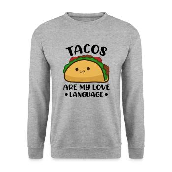 Tacos Are My Love Language Food Lover - Unisex Sweatshirt - salt & pepper - Front - Alina (178cm) & Michal (187cm)