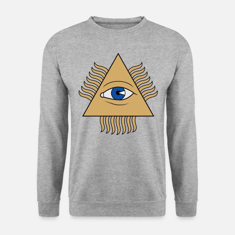 Auge Pyramide - Unisex Pullover - Weißgrau meliert