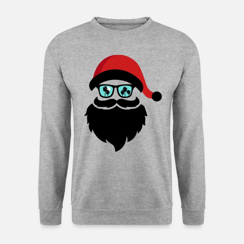 Weihnachtsmann Palmen - Unisex Pullover - Weißgrau meliert