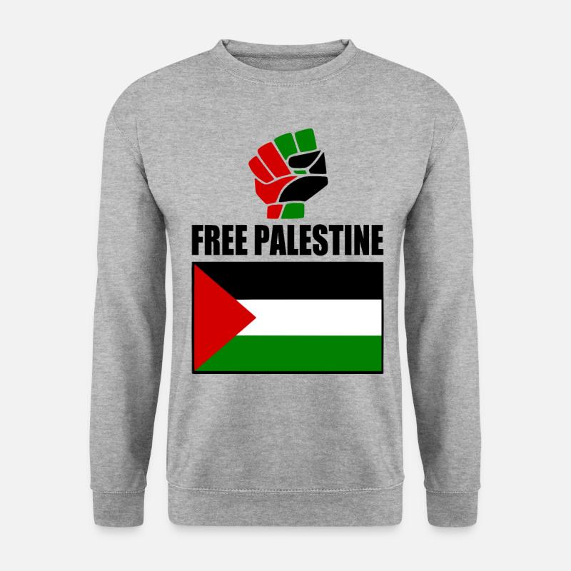 Free palestine - Unisex Pullover - Weißgrau meliert