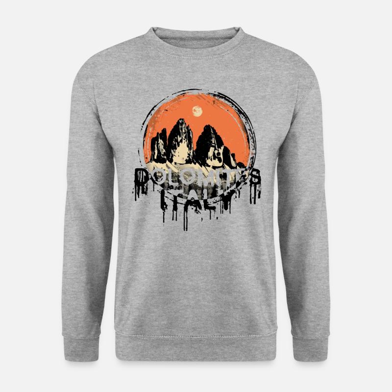 Dolomites Dolomiten Tre Cime Lavaredo Drei Zinnen - Unisex Pullover - Weißgrau meliert