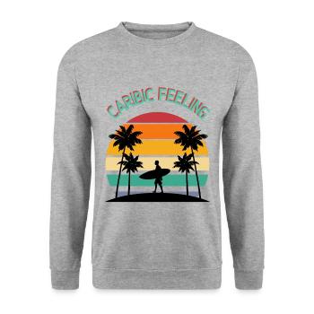 Caribic Feeling - Unisex Sweatshirt - salt & pepper - Front - Alina (178cm) & Michal (187cm)