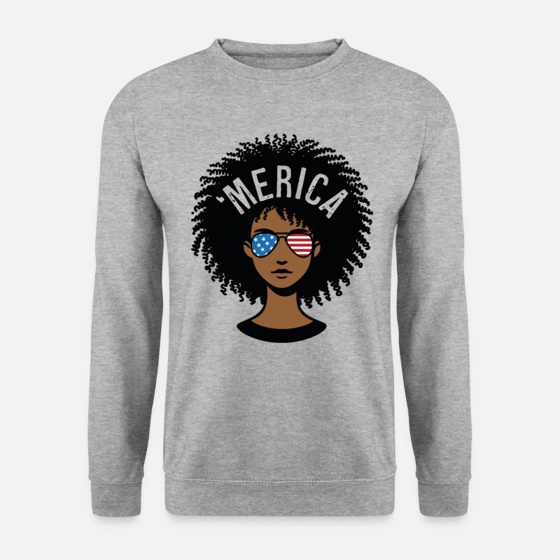 'merica Afro - Unisex Sweatshirt - salt & pepper