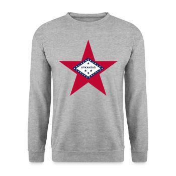 Arkansas Fan T-Shirt – Nature & Culture - Unisex Sweatshirt - salt & pepper - Front - Alina (178cm) & Michal (187cm)