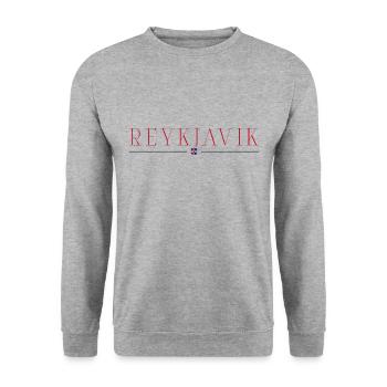 Reykjavik, Iceland Style Design T-Shirt - Unisex Sweatshirt - salt & pepper - Front - Alina (178cm) & Michal (187cm)
