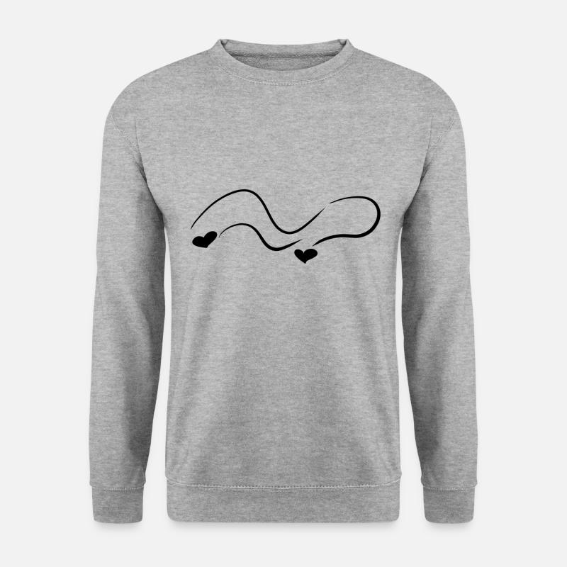 hearts pattern wave line curve - Unisex Sweatshirt - salt & pepper