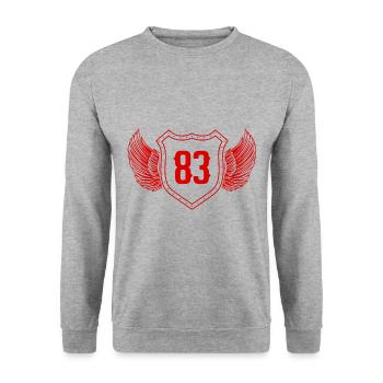 83 Nombre d’armoiries - Sweat-shirt Unisexe - gris chiné - Devant - Alina (178cm) & Michal (187cm)