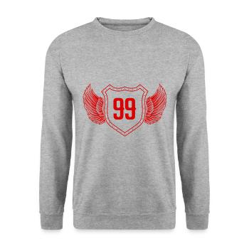 99 Nombre d’armoiries - Sweat-shirt Unisexe - gris chiné - Devant - Alina (178cm) & Michal (187cm)