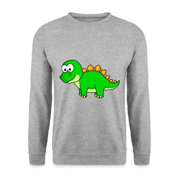 Dinosaur stegosaurus Comic - Unisex Sweatshirt - salt & pepper - Front - Alina (178cm) & Michal (187cm)