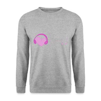 musik herz - Unisex Pullover - Weißgrau meliert - Vorne - Alina (178cm) & Michal (187cm)
