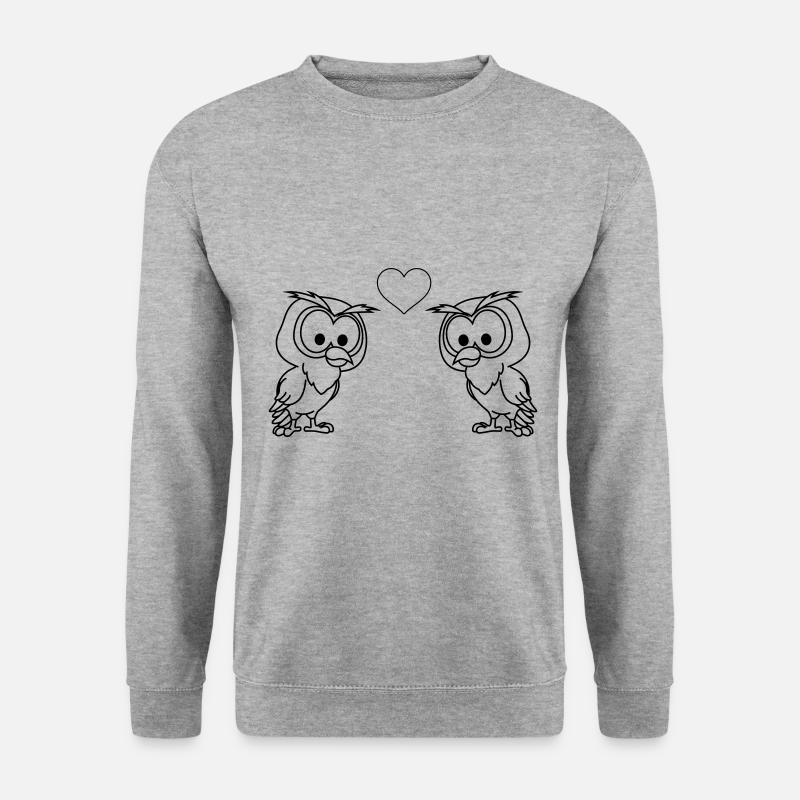 Owl Comic Couple love - Unisex Sweatshirt - salt & pepper