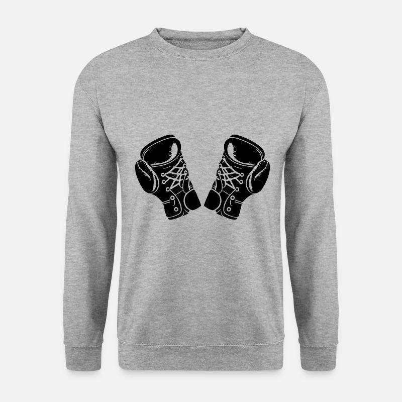 Boxhandschuhe Symbol Boxen - Unisex Pullover - Weißgrau meliert