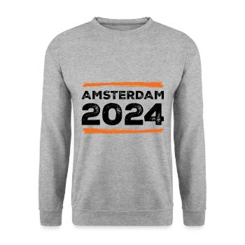 Amsterdam 2024 Quote - Unisex Sweatshirt - salt & pepper - Front - Alina (178cm) & Michal (187cm)