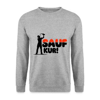Sauf Kur Party - Unisex Pullover - Weißgrau meliert - Vorne - Alina (178cm) & Michal (187cm)