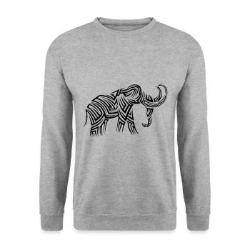 Mammoth Tribal Tattoo - Unisex Sweatshirt - salt & pepper - Front - Alina (178cm) & Michal (187cm)